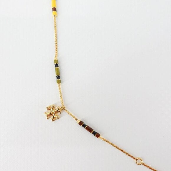 Tory Burch Kira Enamel Bar Bracelet Tory Gold/ Multi Color OS - Picture 2 of 16